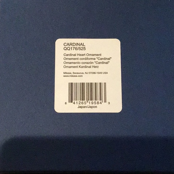 Mikasa Heart Shape Cardinal Ornament - Picture 4 of 5